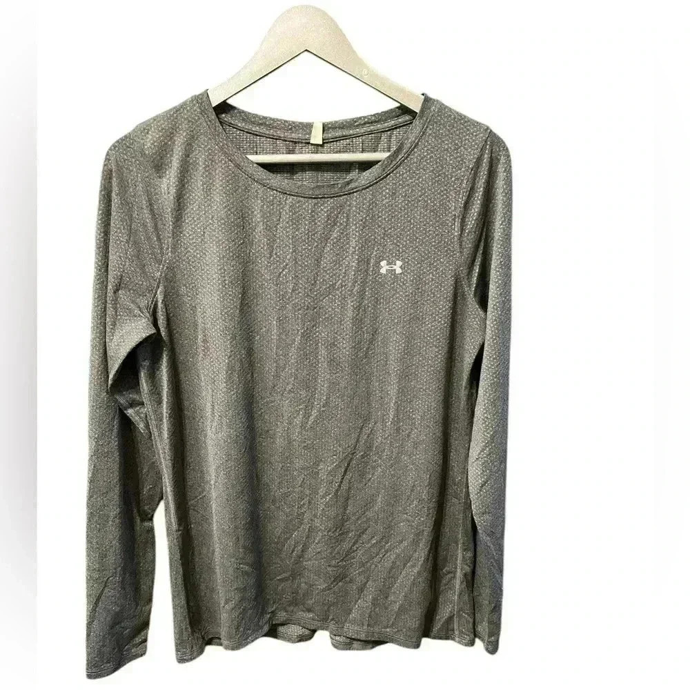 Under Armour Long Sleeve Gray Long Sleeve Top Large